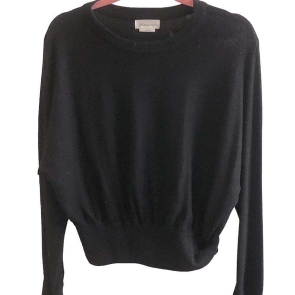 Revolve Lovers + Friends Black Wool Blend Knit Dolman‎ Sleeve Sweater Size Large